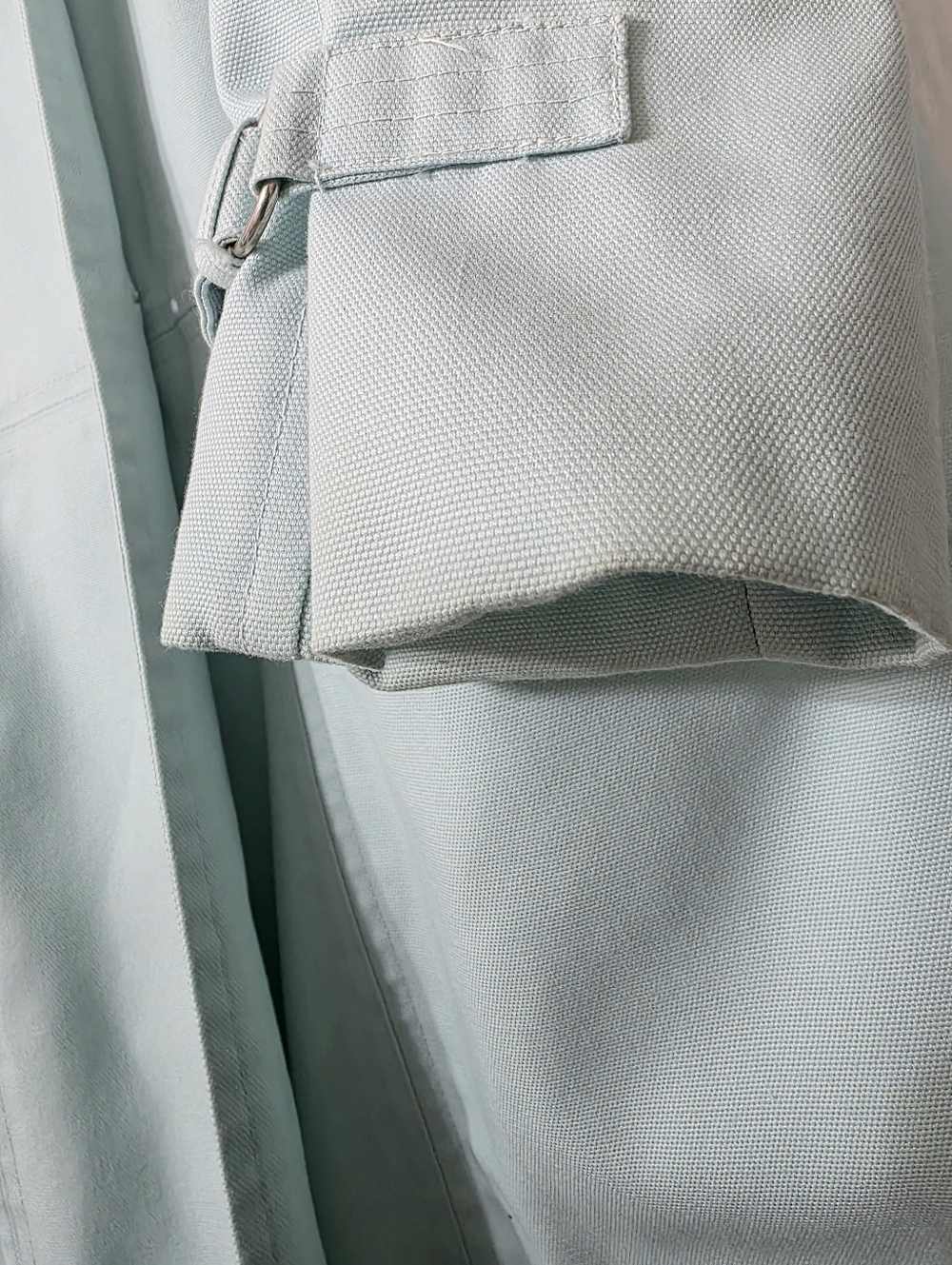 AQUA BLUE VINTAGE TRENCH COAT MISTY HARBOR LABEL "Wearing Good Health" - Picture 9 of 17